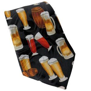 Fratello Beer Pilsner Glasses Bartender Novelty Necktie